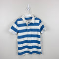 Crewcuts Short Sleeve Blue and White Striped Rugby Shirt M 8-9