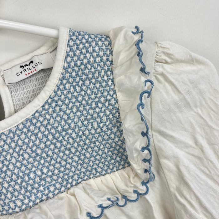 Cyrillis Paris Long Sleeve Smocked Ruffle Blouse 12