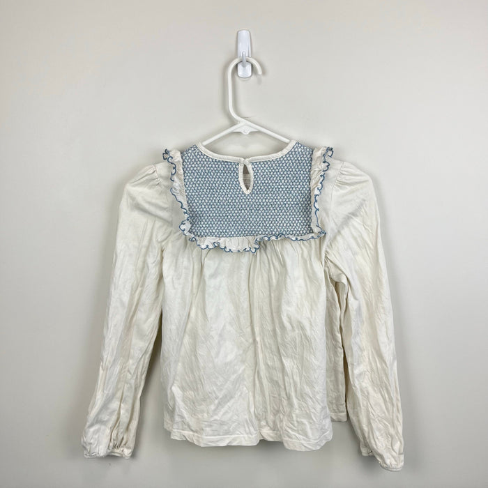 Cyrillis Paris Long Sleeve Smocked Ruffle Blouse 12