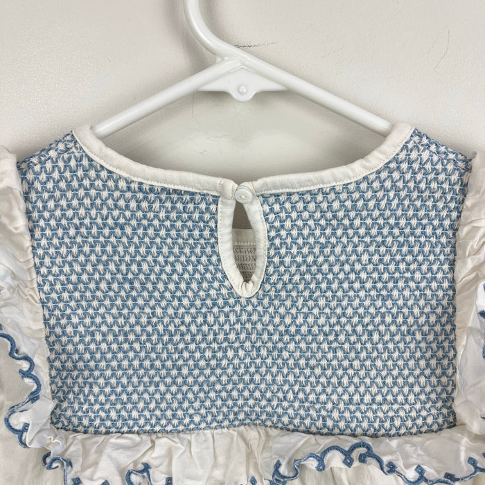 Cyrillis Paris Long Sleeve Smocked Ruffle Blouse 12