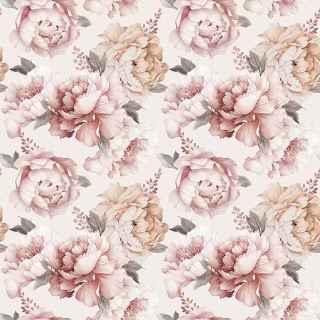 Daybreak on the Prairie - Peonies Cream - Riley Blake - CD17680-CREAM
