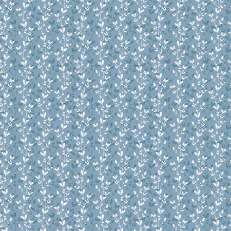 Daybreak on the Prairie - Silhouette Floral Blue - Riley Blake - C17684-BLUE