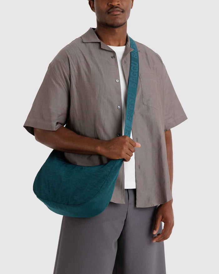 Deep Sea Medium Nylon Crescent Bag | BAGGU | Medium Nylon Crescent Bag