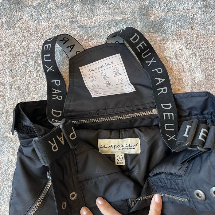Deux Par Deux Convertible Black Play Ski Snow Pants 4T