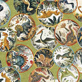 Dinoroars! - 30811H - Olive - Dinosaurs Medallions- Qt Fabrics