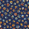 Dinoroars! - 30813N - Navy -  Dino Tracks - Qt Fabrics