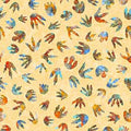 Dinoroars! -  Gold -  Dino Tracks - 30813S - Qt Fabrics