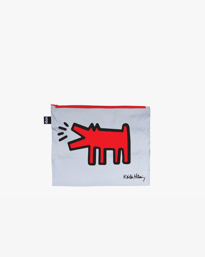 Dog, Heart & Love Reflective Zip Pockets by Keith Haring | LOQI | Zip Pockets
