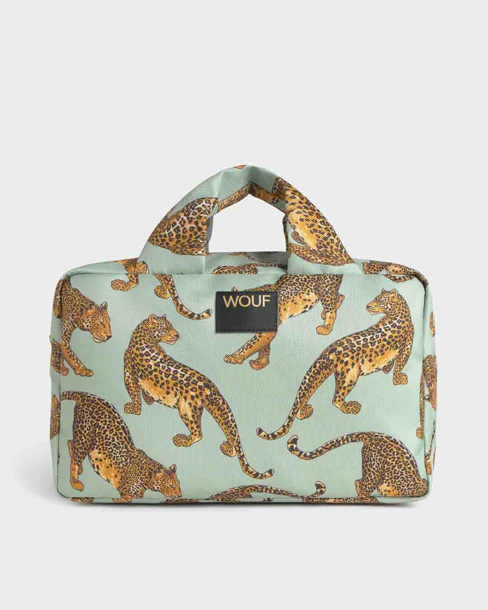 Emerald Leopard Large Toiletry Bag | WOUF | Cosmetic + Toiletry Bags