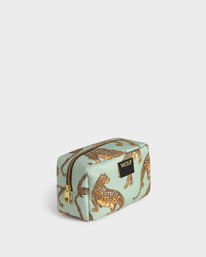 Emerald Leopard Toiletry Bag | WOUF | Toiletry + Washbag