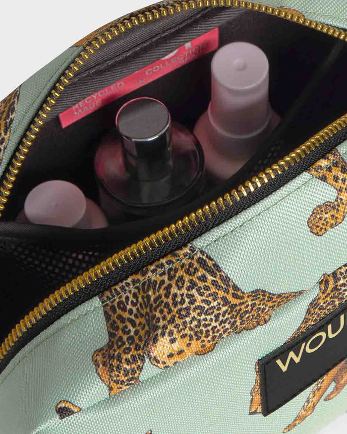 Emerald Leopard Toiletry Bag | WOUF | Toiletry + Washbag