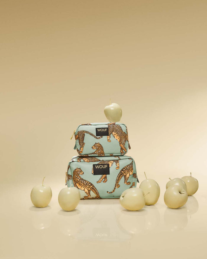 Emerald Leopard Makeup Bag | WOUF | Cosmetic + Toiletry Bags