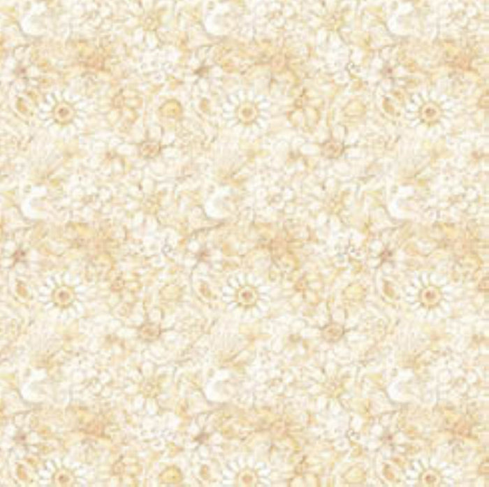 Enchanted - 30763E - Creme -Flower Tonal - Qt Fabrics