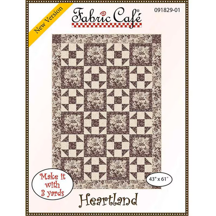 Fabric Cafe -  Heartland  - 3 Yard Quilt Pattern - 091829