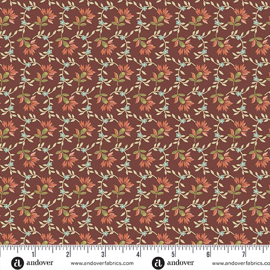 Farmers Daughter -  Scarlet Sweet Clover - Andover Fabrics