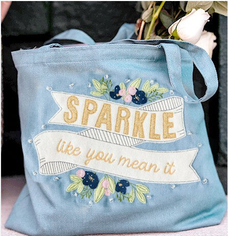 Fill In The Blank Program- Chambray Tote- Kimberbell - Denim
