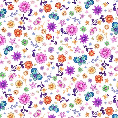 Flower Patch Toss- Multi Color - P&B Textiles
