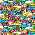 Flower To The Sun - Stained Glass Scenic - P&B Textiles