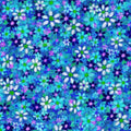 Flower To The Sun Packed Flowers Blue P & B Textiles