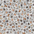 Forest Field and Stream - 31408-K - Gray Wildlife Toss - QT Fabrics