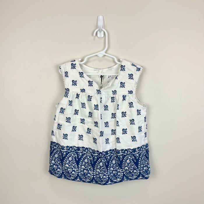 Gap Kids Blue & White Floral Tank Top Medium (8)