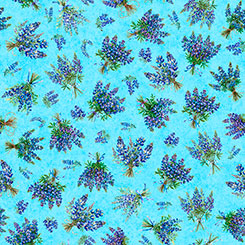 Grab Bag 31455-B - Blue Bluebonnet Bouquets - QT Fabrics