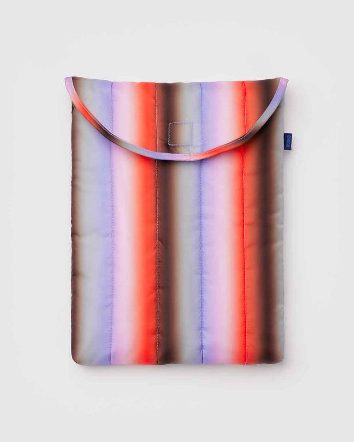 Gradient Stripe Poppy & Lilac Puffy Laptop Sleeve 13"/14" | BAGGU | Laptop Sleeve 13”/14"