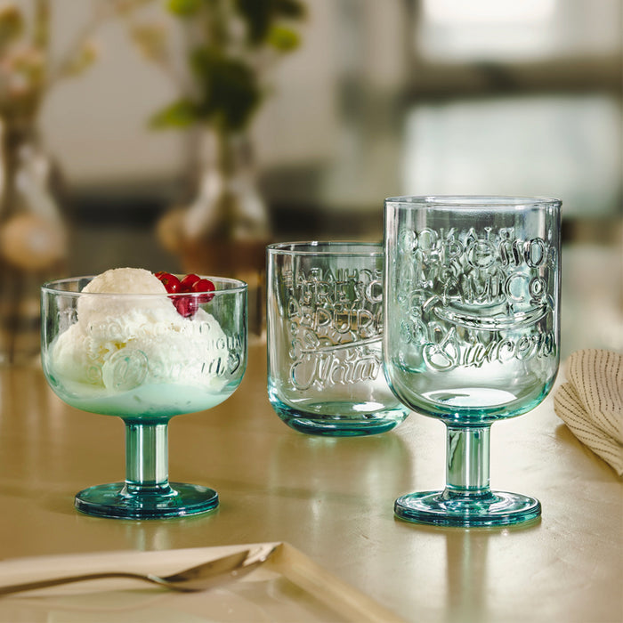 Graphica Federal Green Coppa Dessert 28 cl Set 6 Pz in Vetro Colorato Verde