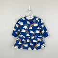 Hanna Andersson Baby Printed French Terry Dress Blue Rain or Shine 60 cm 3-6 Months