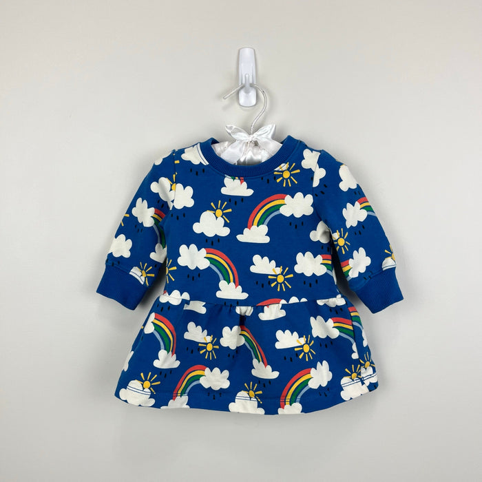 Hanna Andersson Baby Printed French Terry Dress Blue Rain or Shine 60 cm 3-6 Months