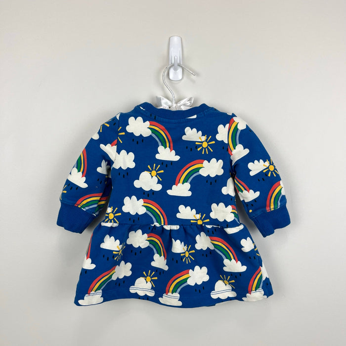 Hanna Andersson Baby Printed French Terry Dress Blue Rain or Shine 60 cm 3-6 Months