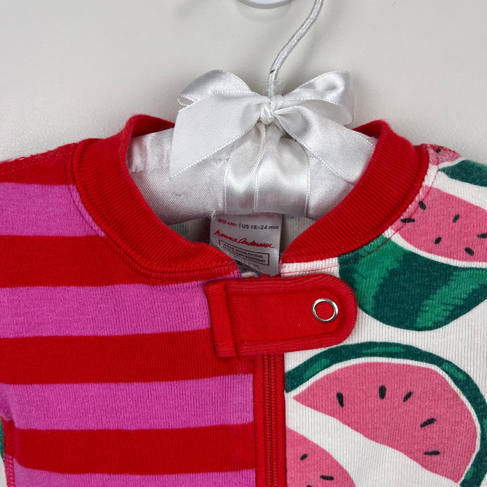 Hanna Andersson HannaJams Shortie Sleeper Watermelon Stripes 80 cm 18-24 Months