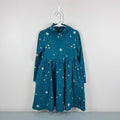 Hanna Andersson Long Sleeve Green Star Dress Silver Stardust on Everglade 120 cm 6-7