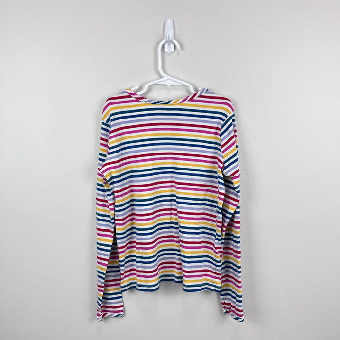 Hanna Andersson Long Sleeve Pima Cotton T-Shirt Rainbow Stripes 140 cm 10