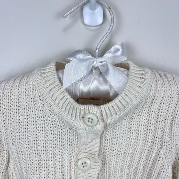 Hanna Andersson Organic Cotton Cardigan Sweater Ecru 70 cm 6-12 Months