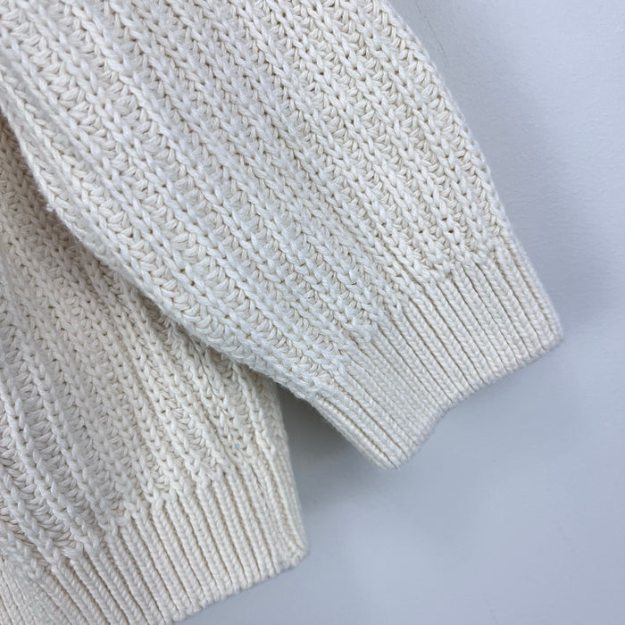 Hanna Andersson Organic Cotton Cardigan Sweater Ecru 70 cm 6-12 Months