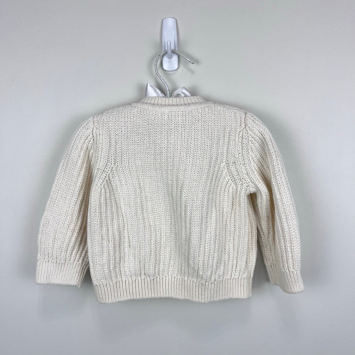 Hanna Andersson Organic Cotton Cardigan Sweater Ecru 70 cm 6-12 Months