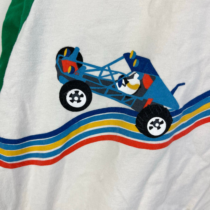 Hanna Andersson Soft Art Baseball Tee Shirt Ecru Rainbow Road Go Karts 140 cm 10