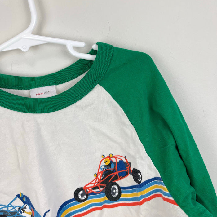 Hanna Andersson Soft Art Baseball Tee Shirt Ecru Rainbow Road Go Karts 140 cm 10