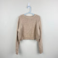 Happily Grey Kids Tan Cable Knit Sweater M 7/8