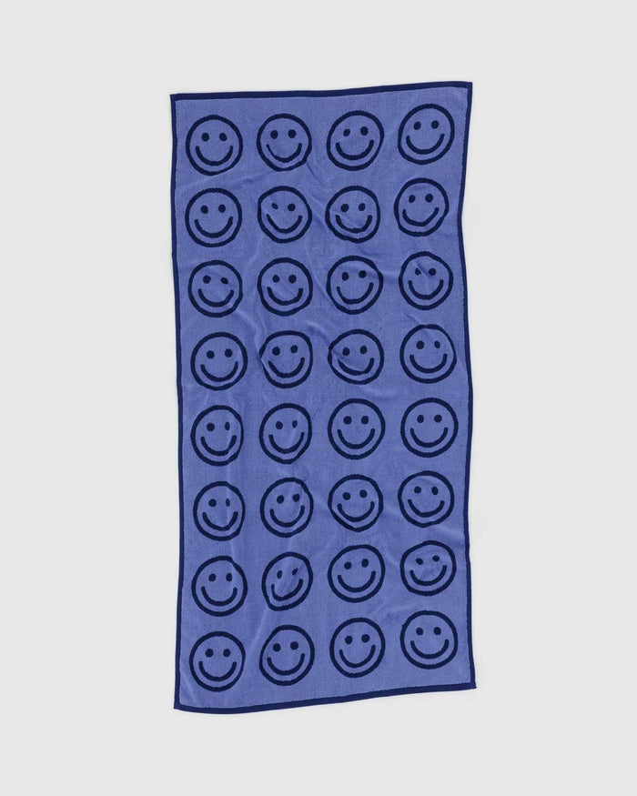 Happy Blue Bath Towel | BAGGU | Bath Towel