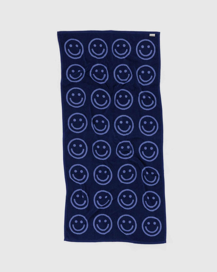 Happy Blue Bath Towel | BAGGU | Bath Towel
