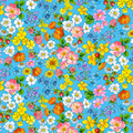 Healing Garden -31356-B - Blue Tossed Flower Heads - QT Fabric