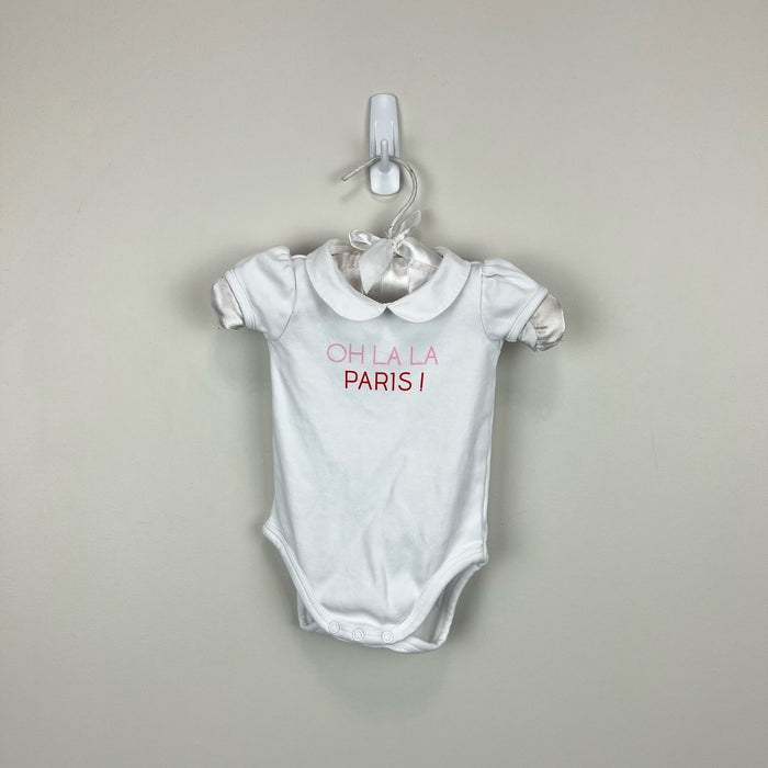 Jacadi Oh La La Paris! White Bodysuit 1 Month