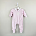Jacadi Paris Baby Girl Pajamas Velvet Bouclette Pale Pink Bunny 6 Months