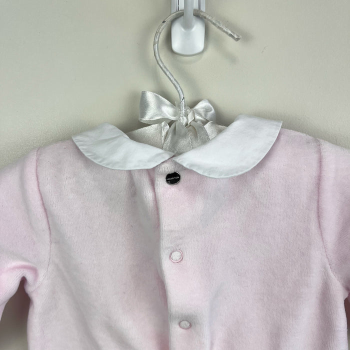 Jacadi Paris Baby Girl Pajamas Velvet Bouclette Pale Pink Bunny 6 Months