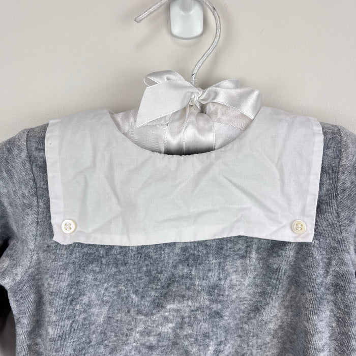 Jacadi Paris Gray Velour Footie 6 Months