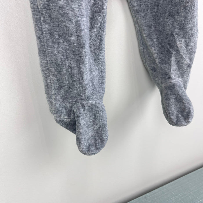 Jacadi Paris Gray Velour Footie 6 Months