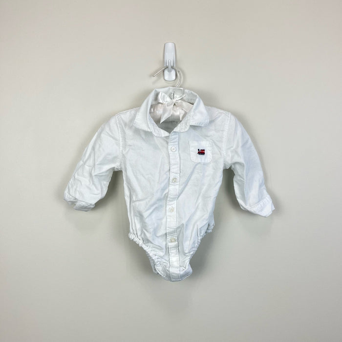 Janie and Jack Baby Train Oxford Bodysuit 6-12 Months