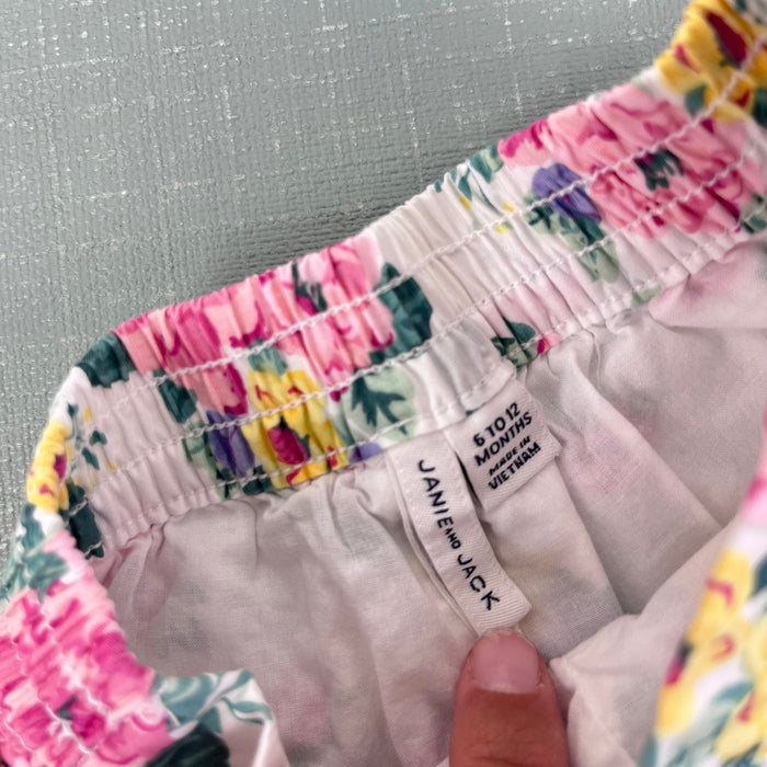 Janie and Jack Floral Ruffle Hem Shorts 6-12 Months